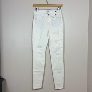 Judy Blue Womens Skinny Fit Jeans Size 1/25 White Distressed Mid Rise JB82280